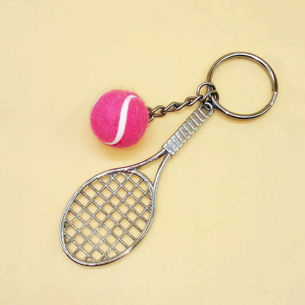 Creative Alloy Tennis Key Ring Tennis Racket Key Ring Pendant Sports Advertising Promotional Gifts Free Shipping DIY Jewelry.