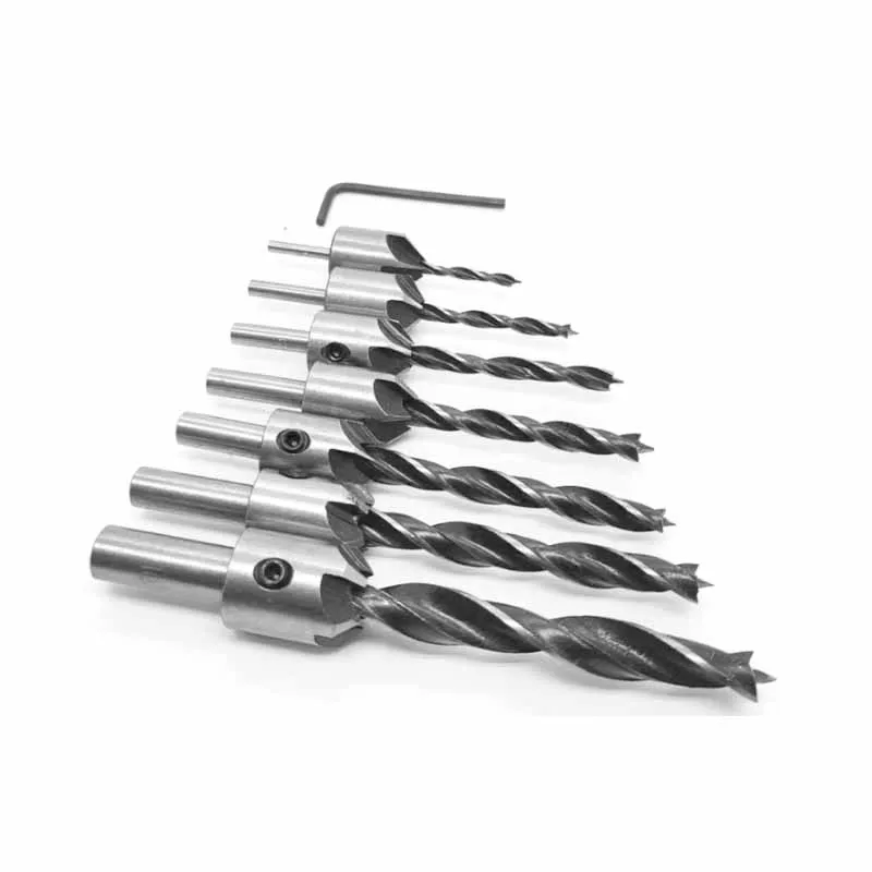 4/7 pz 3-10mm in acciaio ad alto tenore di carbonio a tre punti svasatore punta da trapano Set alesatore lavorazione del legno smusso trapano foro Pliot