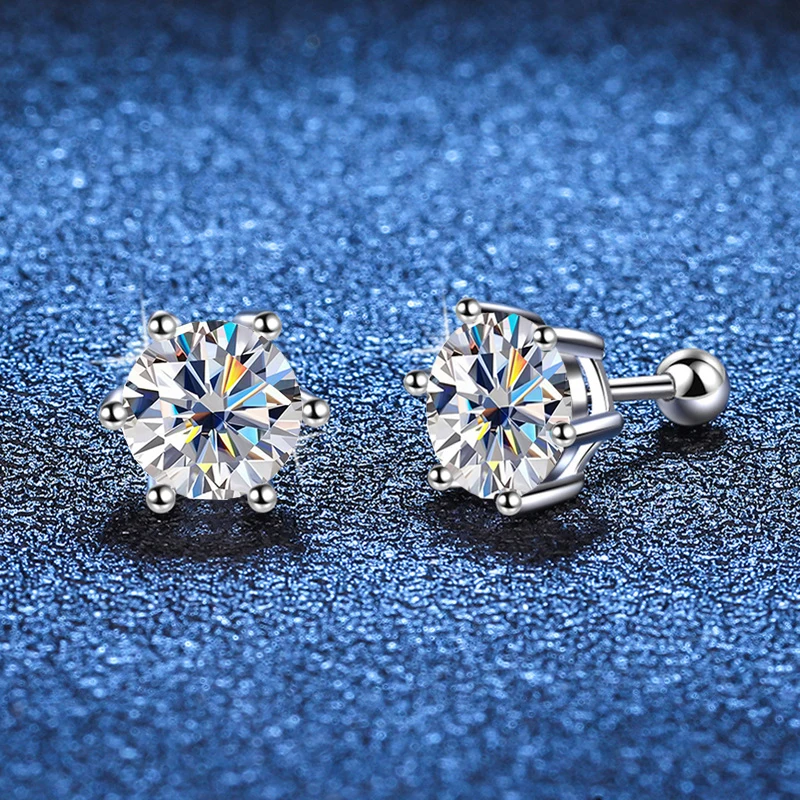 JOIAS HOME 925 D Color Moissanite Six Claw Jewelry Earrings For Men And Women, Valentine\'s Day And Anniversary Gifts For Couples