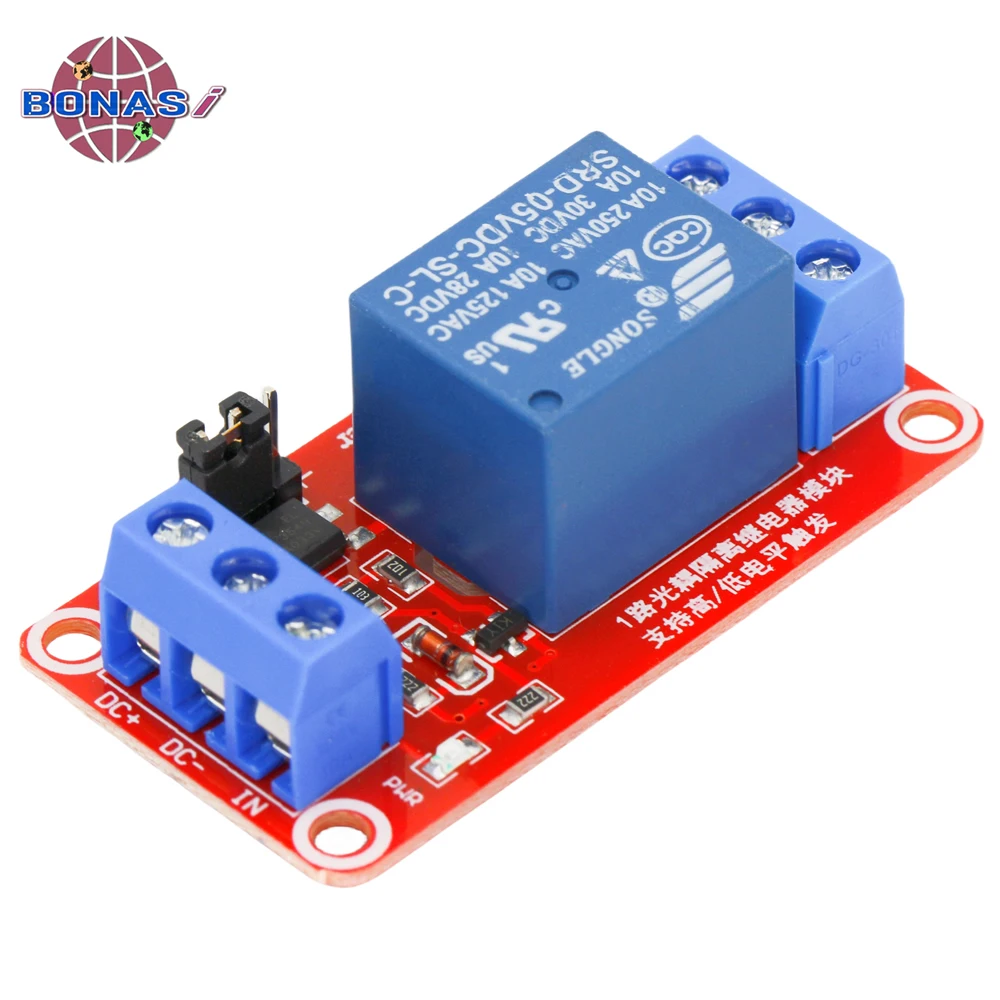 1 Channel 5V 12V 24V Relay Module Board Shield With Optocoupler 12V Relay Module Support High and Low Level Trigger for Arduino