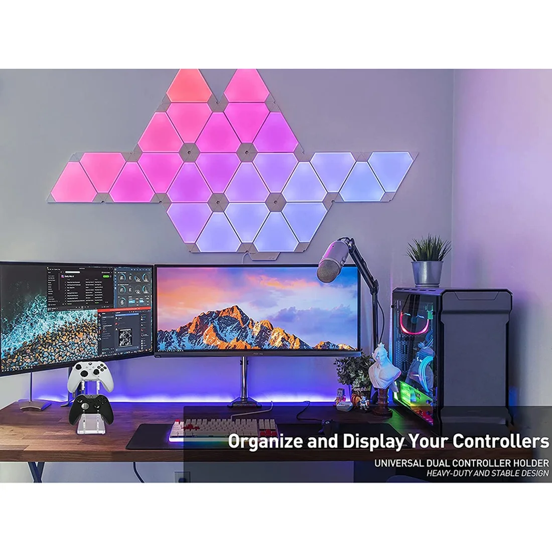 Universal Dual Controller Holder For PS4 PS5  ONE Switch, Controller Stand Gaming Accessories