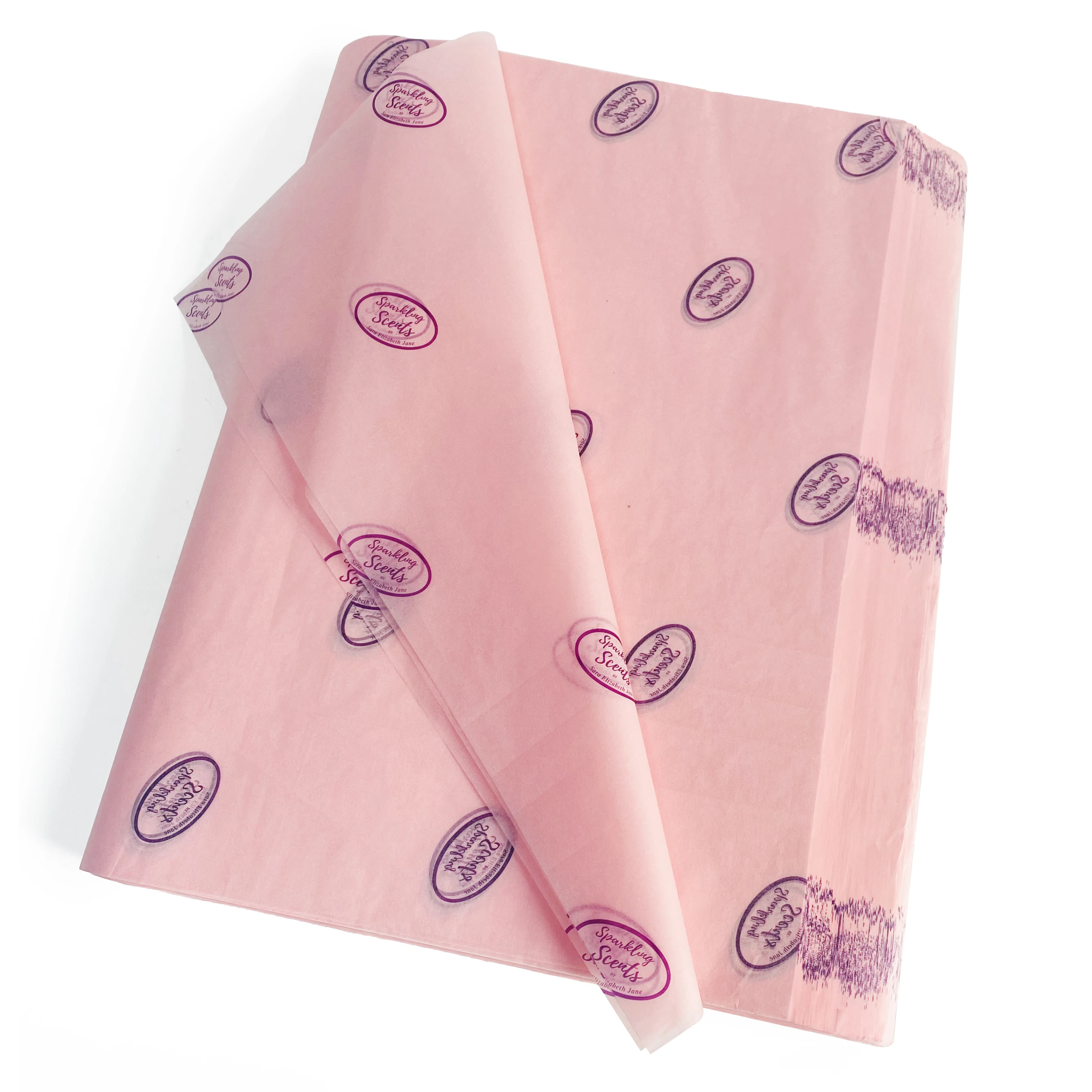Pink Custom Packaging Clothes Wrapping Tissue Paper Brand Name Printed Wrapping Tissue Paper For Garment/Book/Shoes