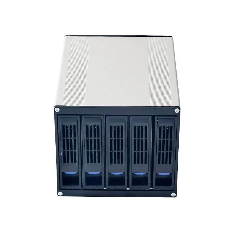 Hot Sales 5-Bay Aluminum Alloy PC Chassis Stylish Cooling System with Hot Swap SATA Hard Drive Optical Drive Position Conversion