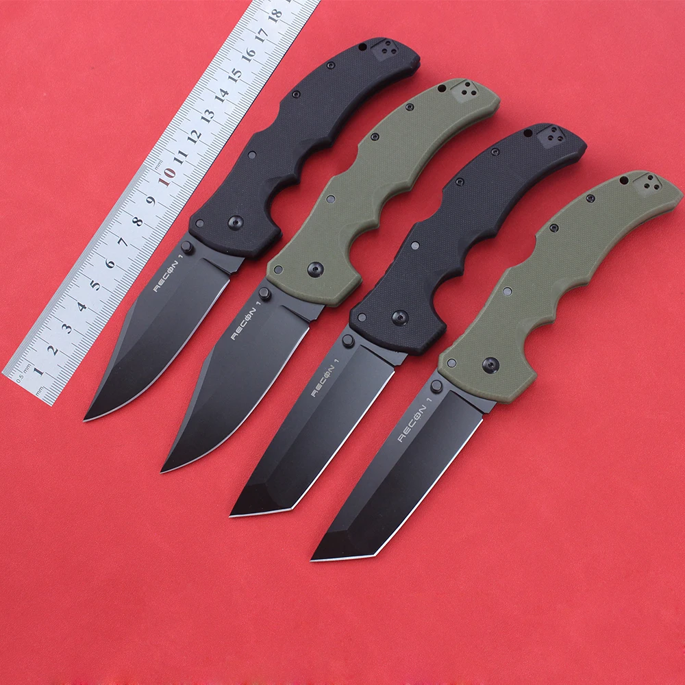 Tactical Tanto RECON 1 Cold Folding Knife AUS10A Steel ​Blade G10 Handle Outdoor Survival Multi Tools Camping Pocket EDC Knives