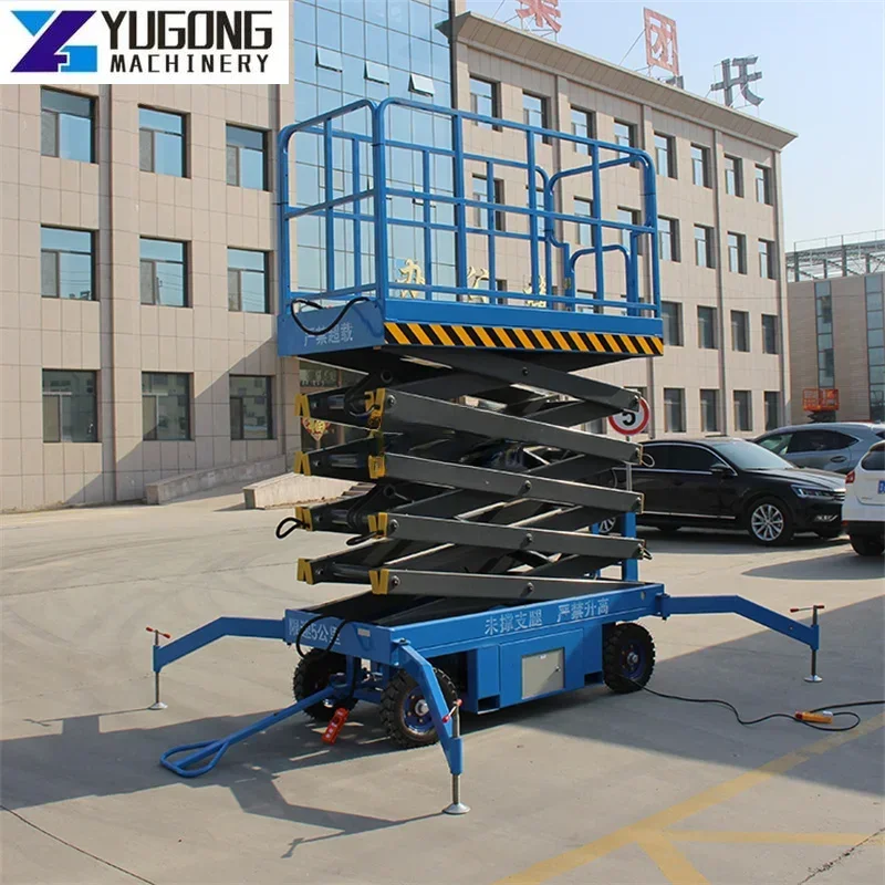 YG YG Hydraulic Semi-Automatic Scissor Lift Platform Self Propelled Electric Elevating Man Lift Platform Two Person Elevator