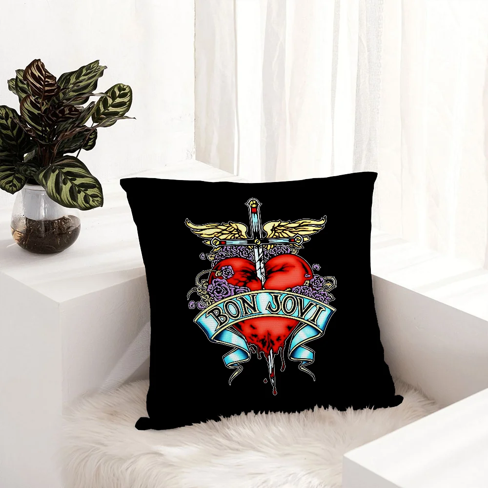 B-Bon J-Jovi Rock Pillow Case Plush Fabric Soft Pillowcase Double Sided Print Sofa Cushion Cover Throw Pillow Cover