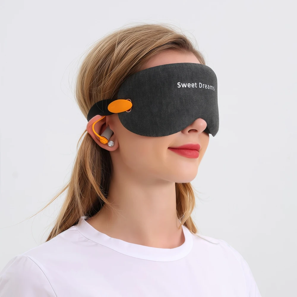

2-in-1 3D Blackout Sleep Mask with Noise Cancelling Ear Plugs - For Men & Women Travel Relieving Eye Fatigue & Improving Sleep