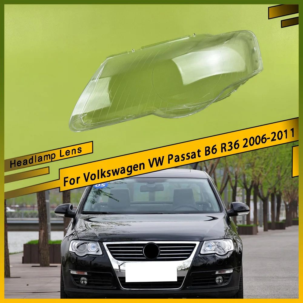 

For Volkswagen VW Passat B6 R36 2006 - 2011 Headlamp Transparent Cover Headlight Shell Lamp Shade Lampshade Lens Plexiglass