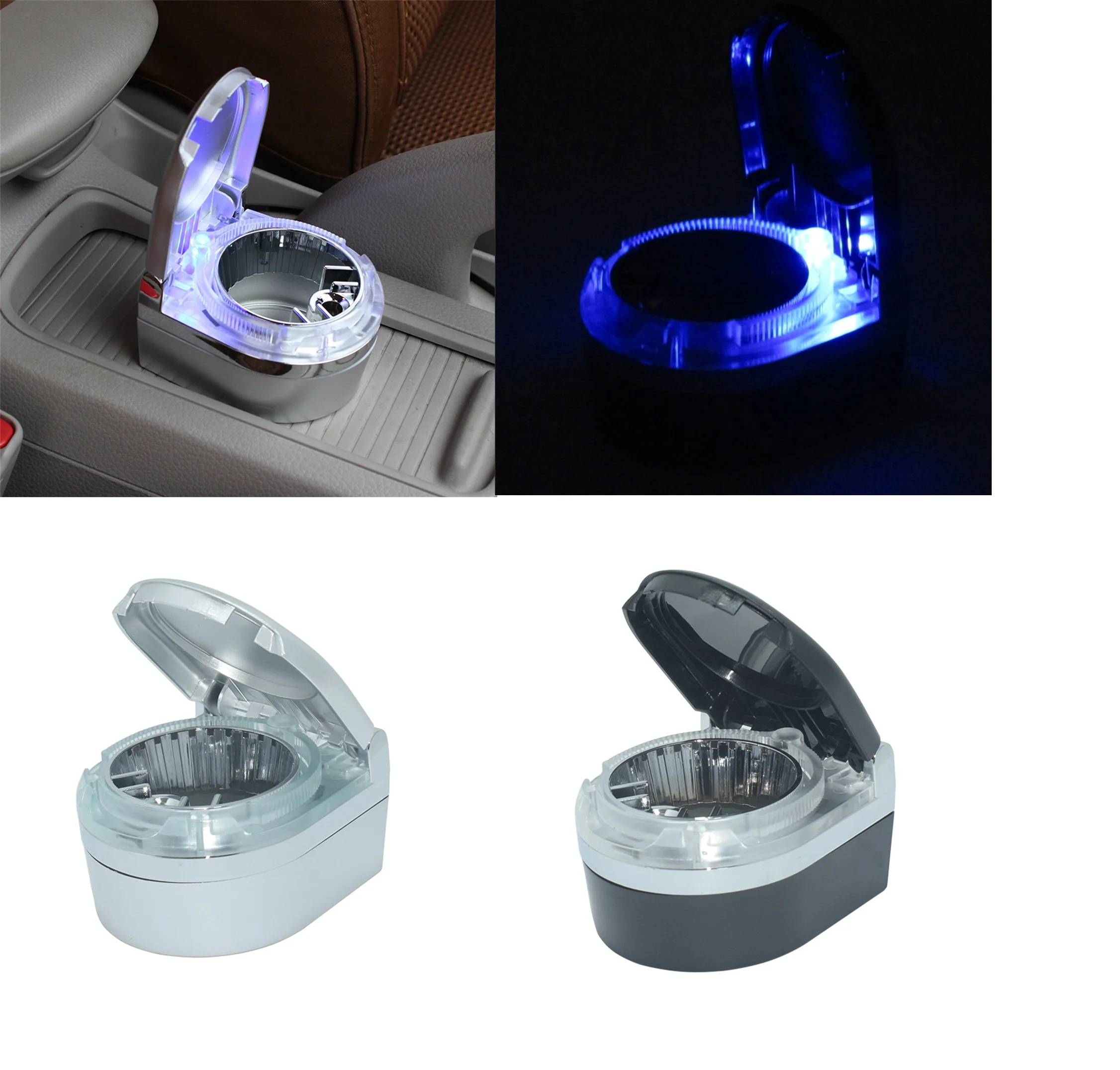 Universal Car Ashtray Led Lights Cover Cigarette Holder Box Car Supplies New