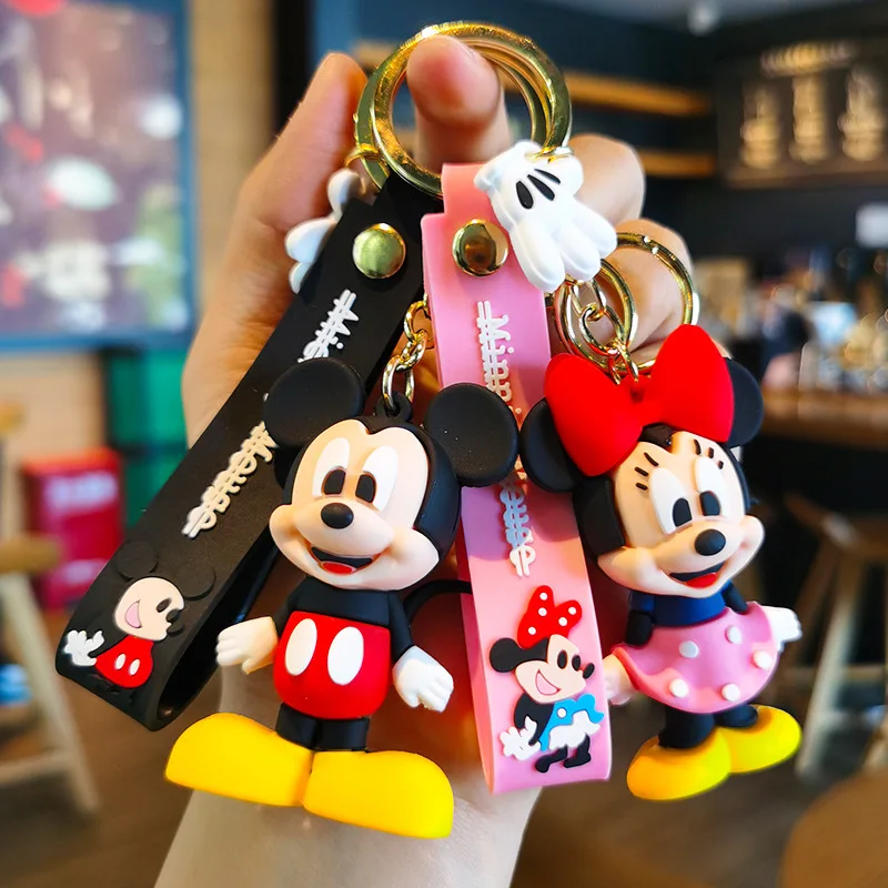 Disney Anime accessori Mickey portachiavi Cartoon Cute Minnie portachiavi borsa per studenti ciondolo appeso portachiavi per auto coppia regalo per