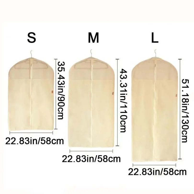 Reusable Suit Cover Cotton Linen Garment Bag Dustproof Hanging Clothes Protector Storage Bag for Men Universal