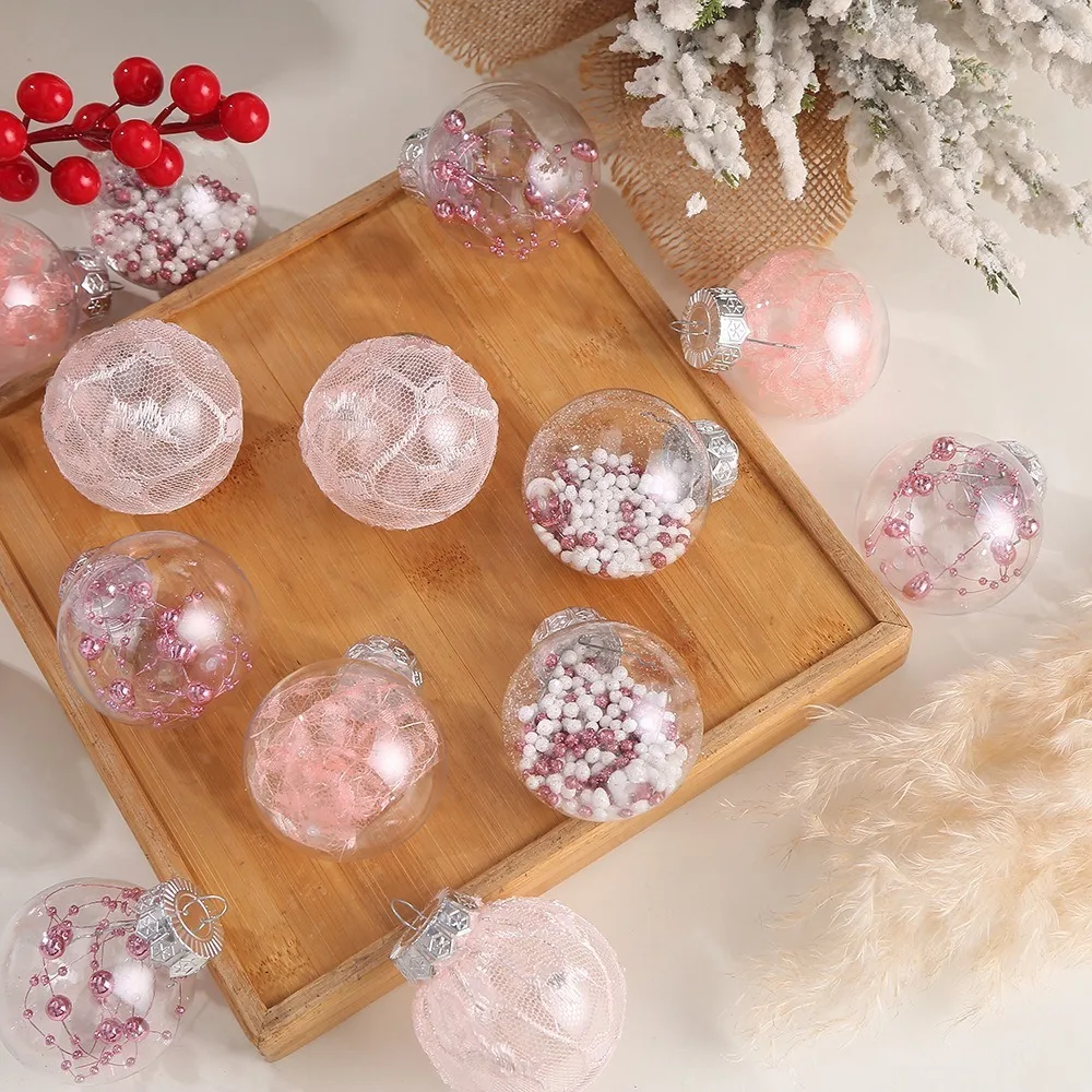 24PCS 6cm Electroplated Balls Christmas Tree Ornament Plastic DIY Crafts Painted Christmas Gifts Boxes Pendant New Year