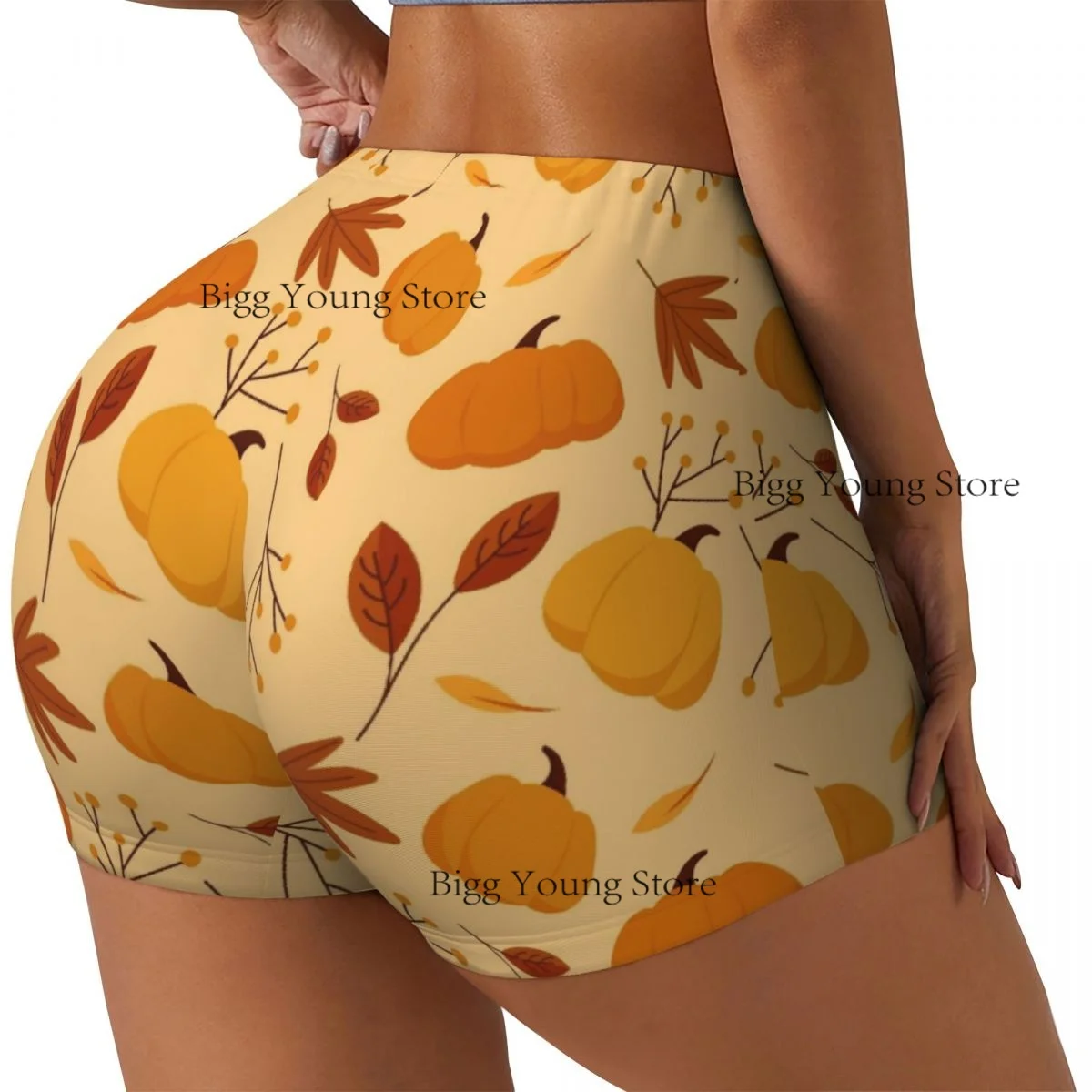 Pantaloncini da yoga da donna Autunno stile zucca Scrunch Booty Butt Lifting Comfort Fitness Pantaloncini da palestra