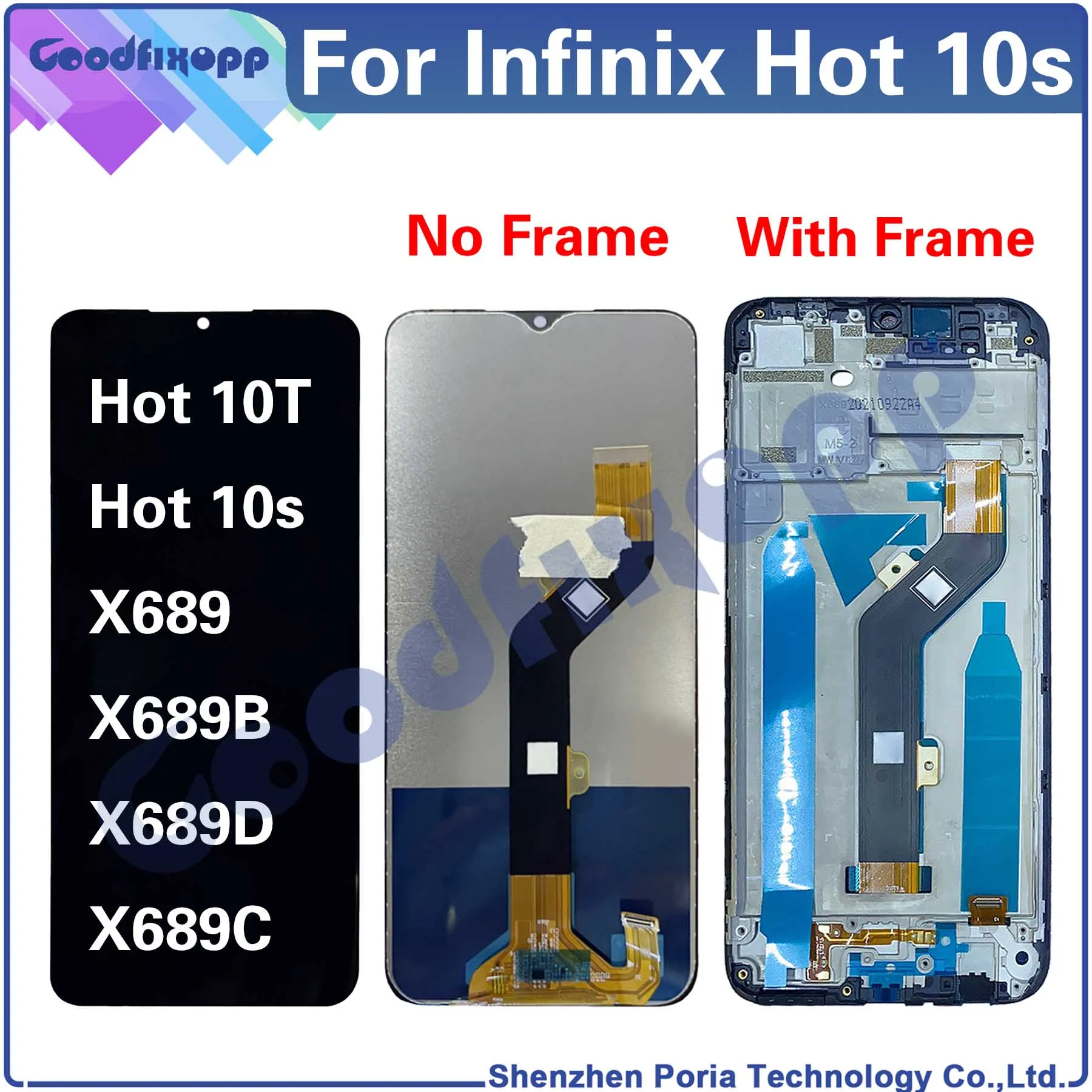 

For Infinix Hot 10T 10S X689 X689C X689B X689D Hot10S Hot10T LCD Display Touch Screen Digitizer Assembly Replacement