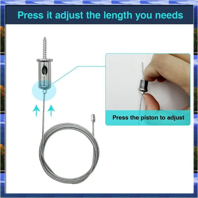 AS59 -12 Sets Hexagon Garage Suspension Cables Kit Steel Hanging Chains, Honeycomb Light Connector Pendant Wire Rope Cable