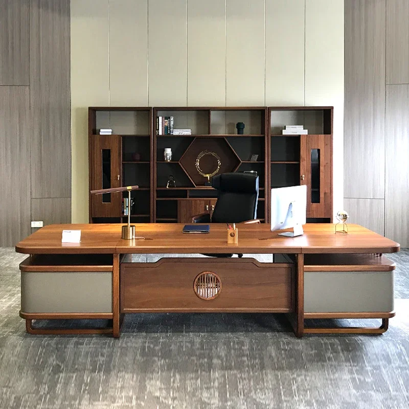 #Wooden Brown Office Desks Storage Simple Strong Luxury Cheap Office Desks Modern Corner Large Escrivaninha Work Station Table