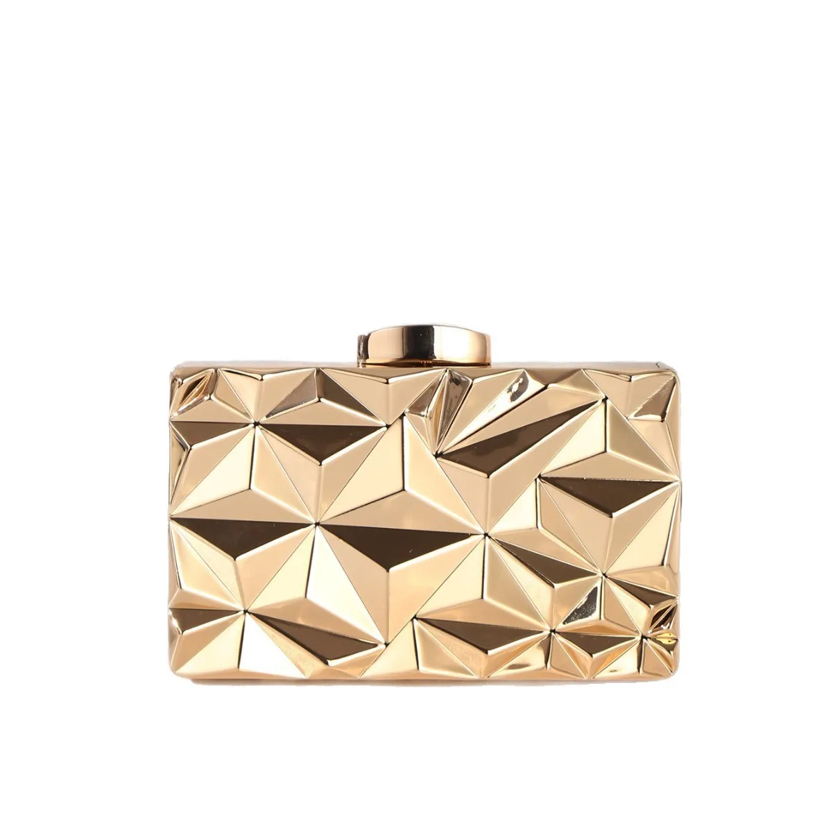 

Роскошный вечерний клатч с геометрическим узором - золотая вечерняя сумка с металлической текстурой и уникальным дизайном замка, элегантная сумочка для банкета