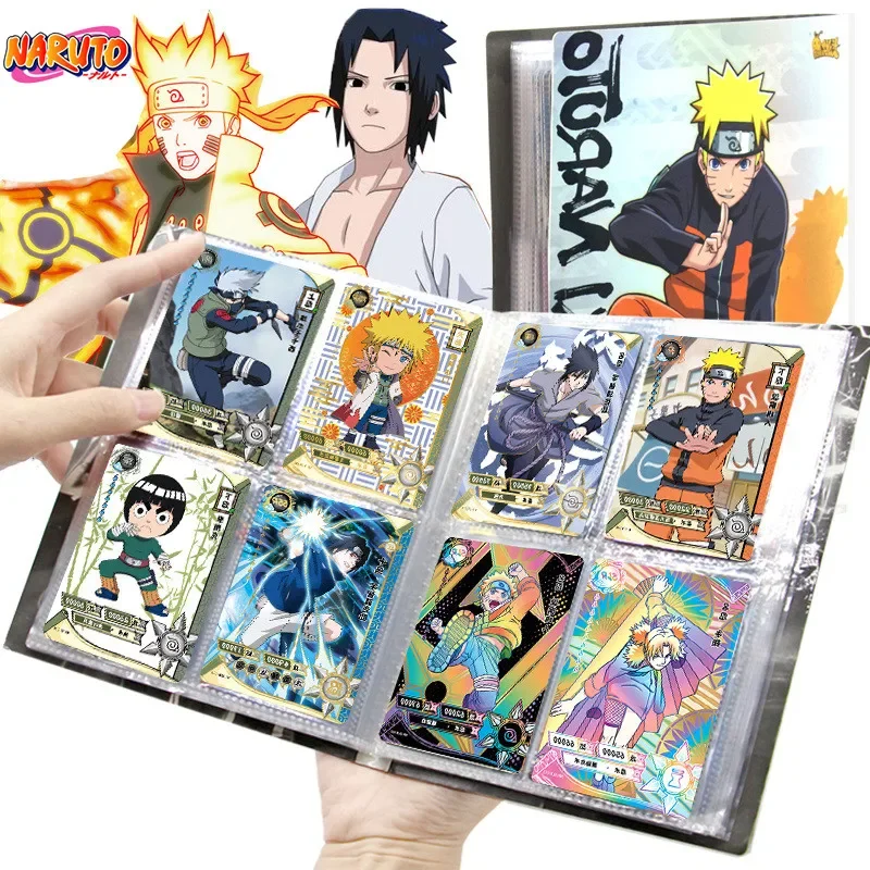 80/160 adet albümü Naruto kartları tutucu kitap mektuplar kağıt oyunları çocuk Anime karakter koleksiyonu çocuk hediyesi oyun kartı oyuncak