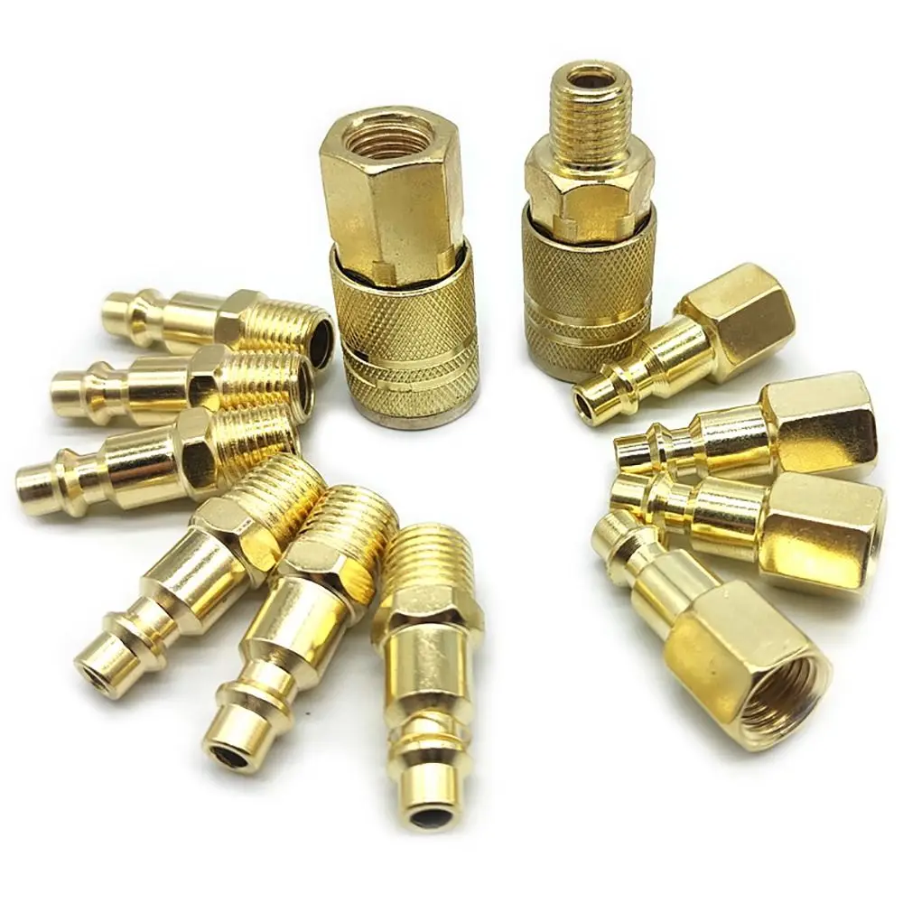 1Pcs Compressor Connector Tool Quick Coupler Tool Quick Release Coupling Adapter 1/4" NPT Air Line Hardening Steel Hose Fitting