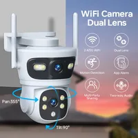 6MP Wireless Camera Dual Lens2.4/5GHz WiFi PTZ Camera Waterproof IP65 Video Surveillance Long Standby Color Night Vision