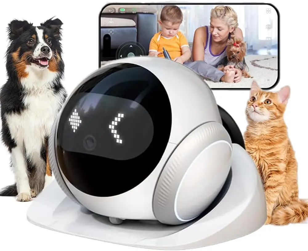 Pet Camera Robot Home Security Camera HD video 1080P Auto Charging Battery Powered Two-Way Talk Night Vision APP Remote Control