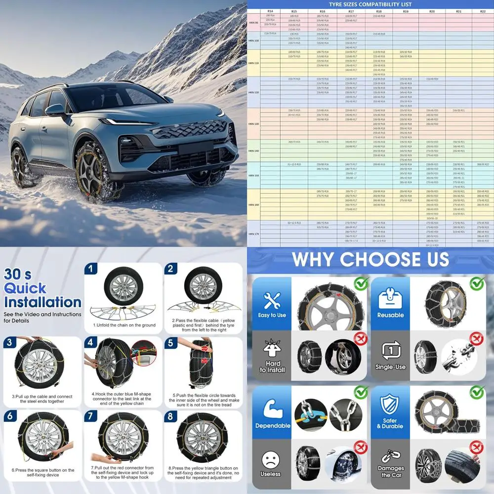 

Снегоступы с автоматическим фиксацией, 1-минутные быстросъемные шины, простая установка, портативная многоразовая противоскользящая цепь из высокоуглеродистой стали