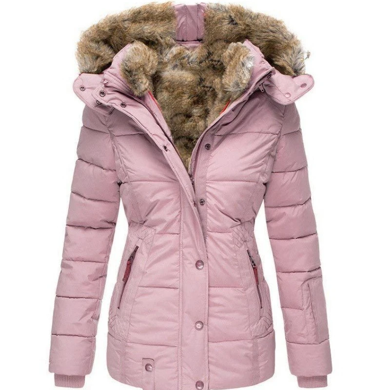 

2025 Cotton Padded Parka Women Jacket Winter Jacket Long Warm Parkas Hooded Autumn Winter Thickened Slim Fit Outwear Short Coat