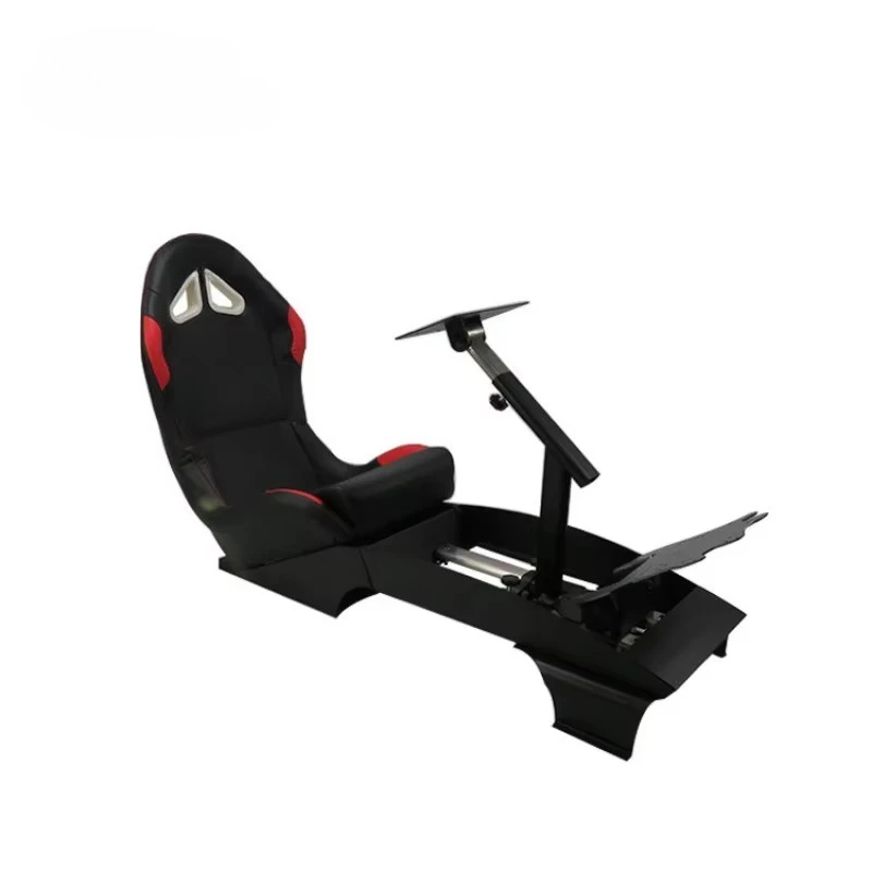 Racing emulator cockpit supports TV standing and steering wheel turning