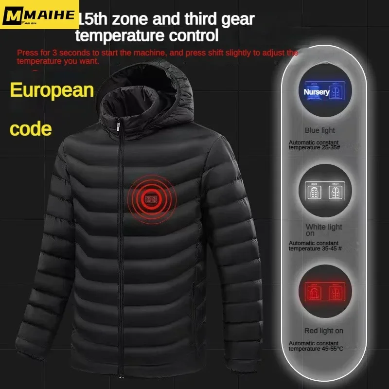 Zone 9 Smart Heating Jackets Men's Winter Warm Parkas Usb Smart Thermostat Hooded Heating Clothing Women's Waterproof Warm Coats