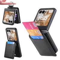 For Motorola Razr 50 Ultra Mooto Razr40 Phone Case Finger Ring Card Slot Holder Bag Purse Wallet PU Leather Protective Cover