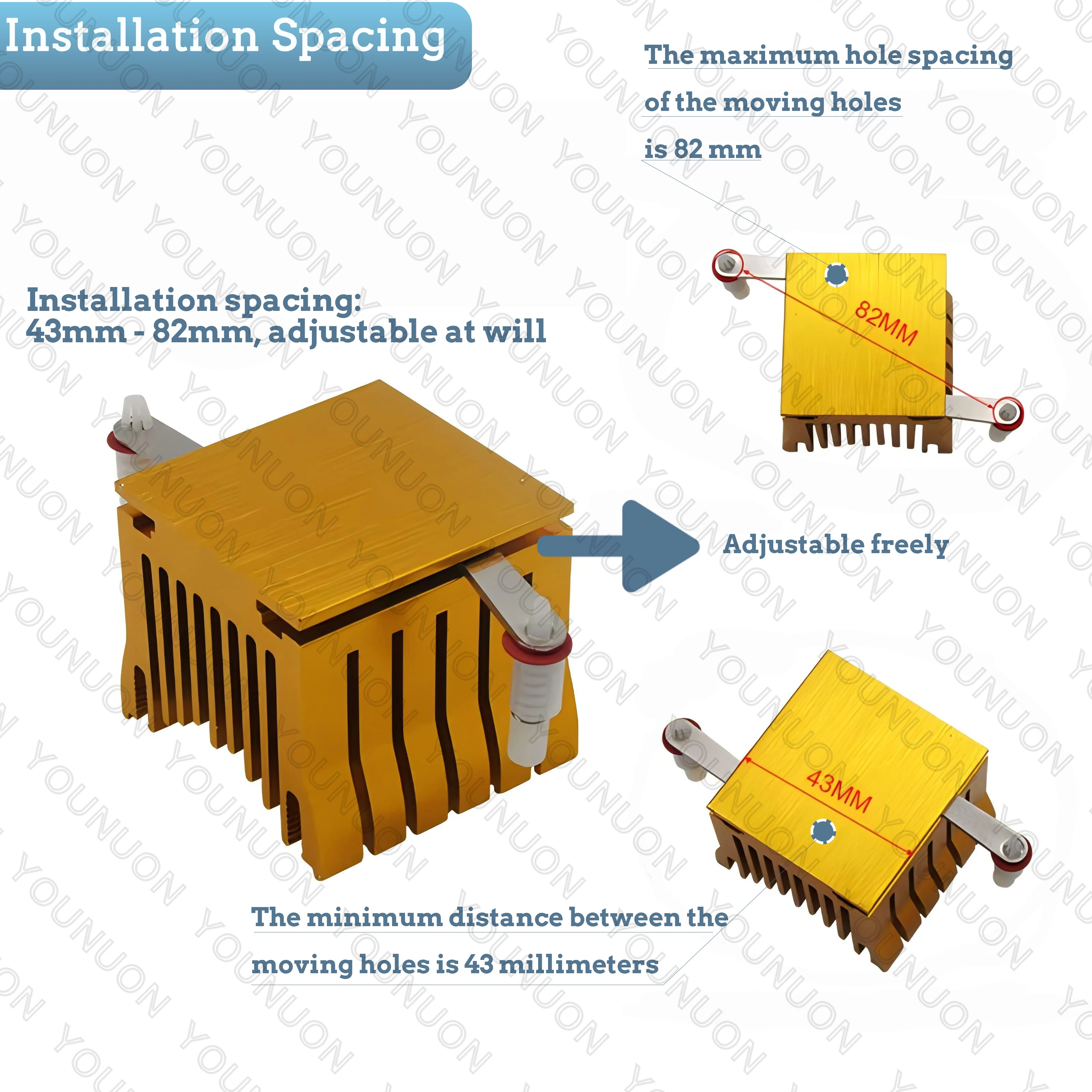 DIY Aluminiowy Radiator Northbridge Chłodzący Płyty Głównej z Wentylatorem 40mm 12V 40x40x10mm 40x40x20mm — zdjęcie produktu 3