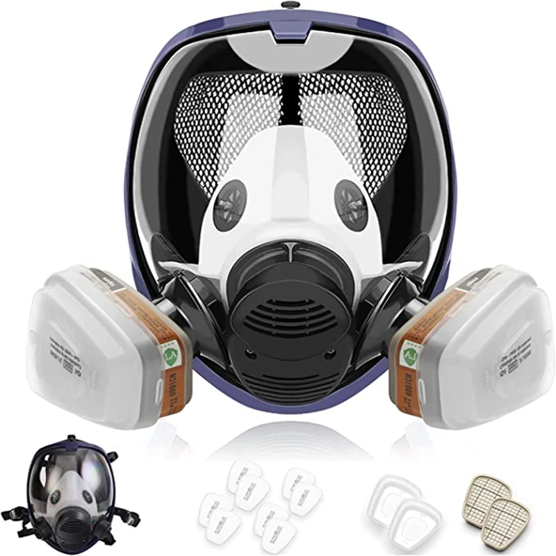 Chemical mask 6800 15/17 in 1 gas mask dust respirator paint insecticide spray silicone full face filter for laboratory welding