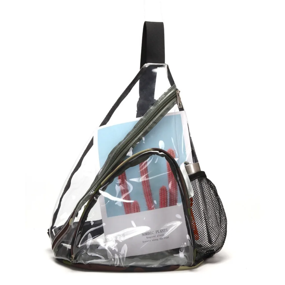 Transparent Clear Sling Bag New Large Capacity PVC Shoulder Backpack Waterproof Chest Bag Female