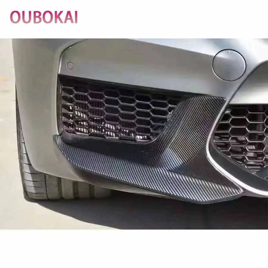 For BMW M5 F90 2017-2020 Carbon Fiber wrap angle Car Front Bumper Splitter Corner Trim Cover Front Chin Upgrade body kit
