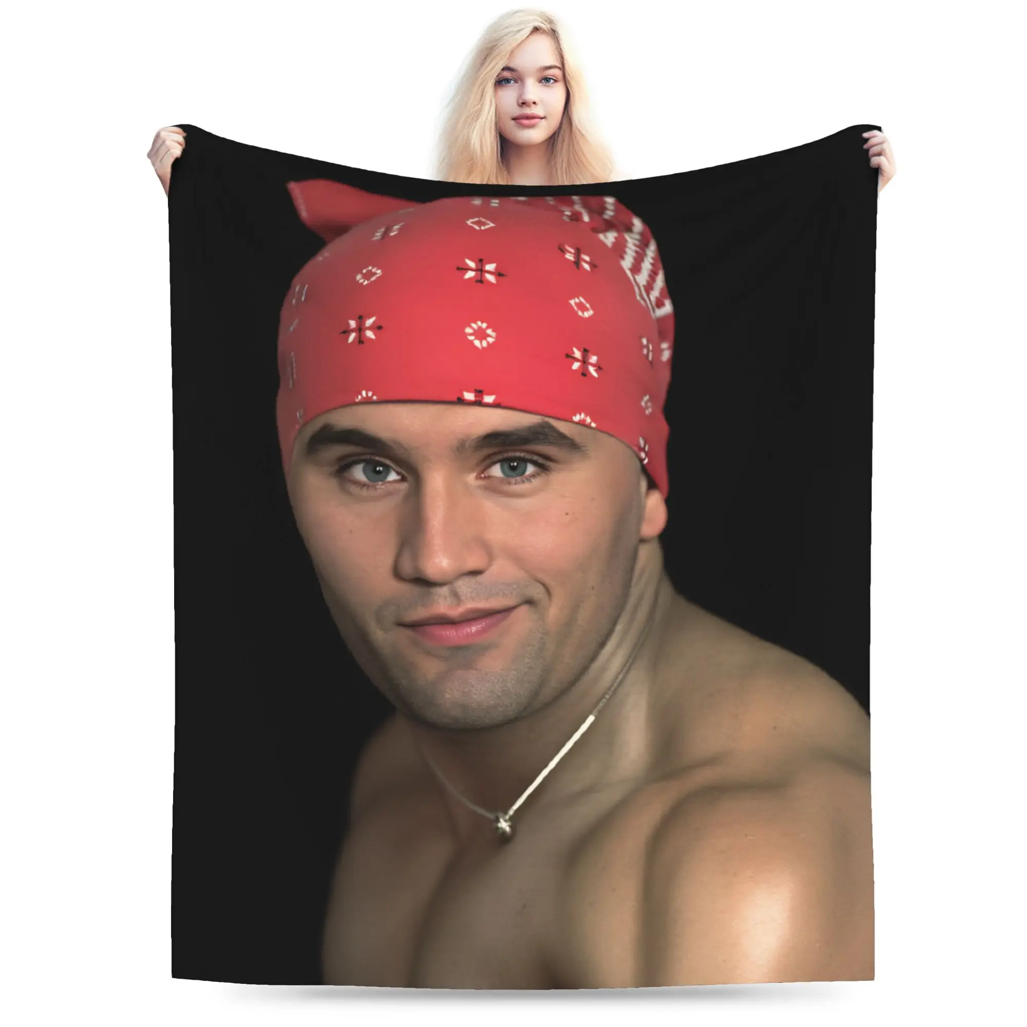 Funy Charlie Kirkn With Red bandana Warm Soft Blanket For Home Decor  Casual Throw Blanket Winter Travel Flannel Bedspread