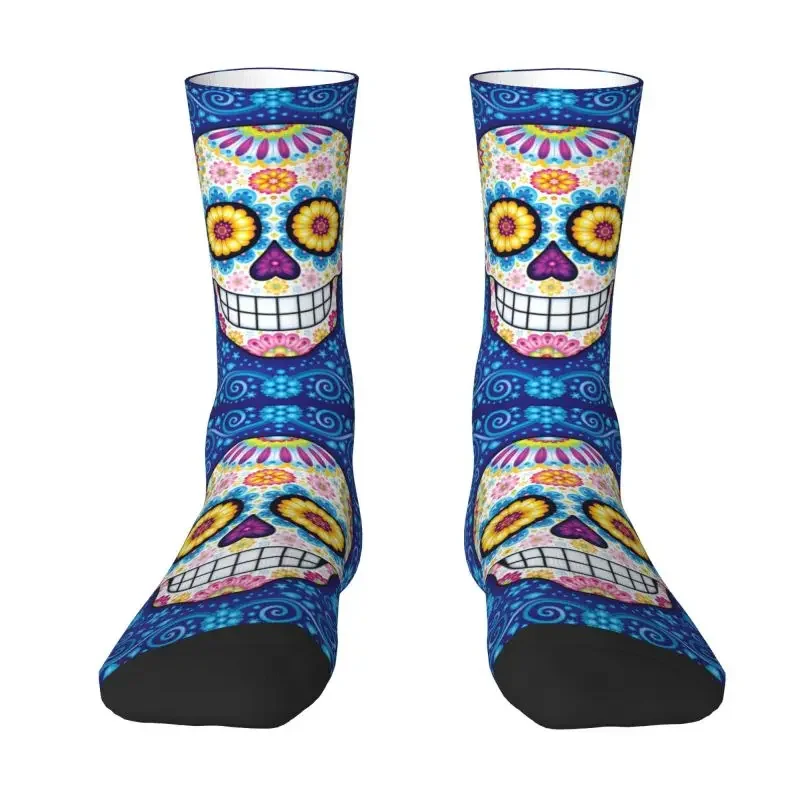 Kawaii Day Of The Dead Sugar Skull Socks Men Male Women Breathable 3D Printing Halloween Day Of The Dead Sports Basketball Socks