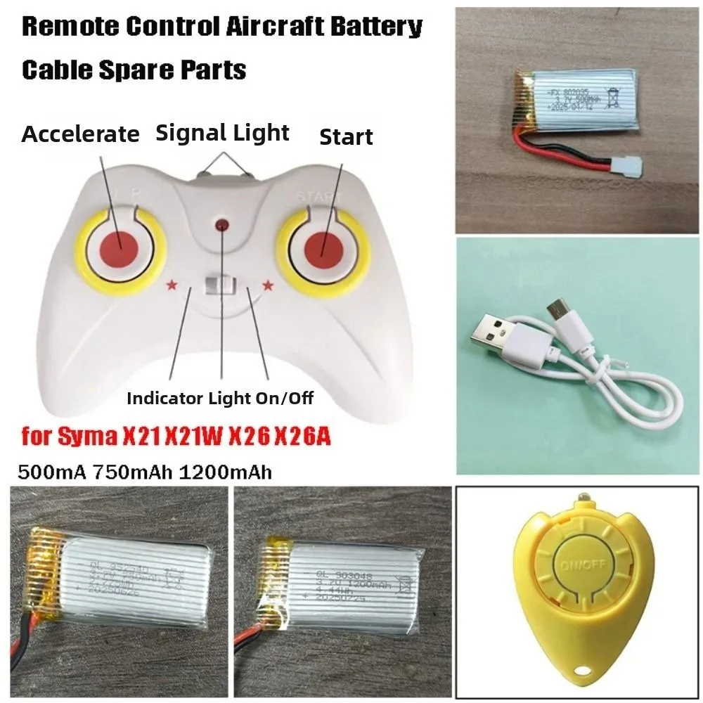 업그레이드 원격 제어 항공기 배터리' 500mA 750mAh 1200mAh 충전기 데이터 케이블 예비 부품 포함 RC 쿼드콥터 액세서리