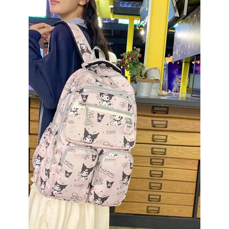 Sanrio-mochila escolar Clow M para estudiantes, gran capacidad, informal y ligera, hombrera, Linda mochila de dibujos animados