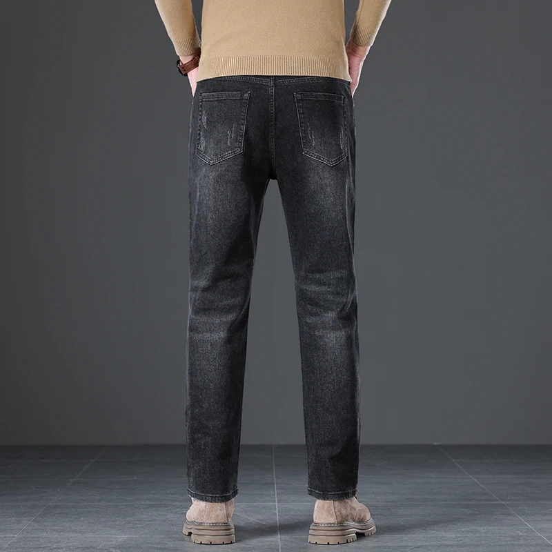 Jeans Slim droits vintage pour hommes, pantalons réguliers, denim décontracté, vêtements d'affaires, marque FJMale, mode automne, nouveau, 2024