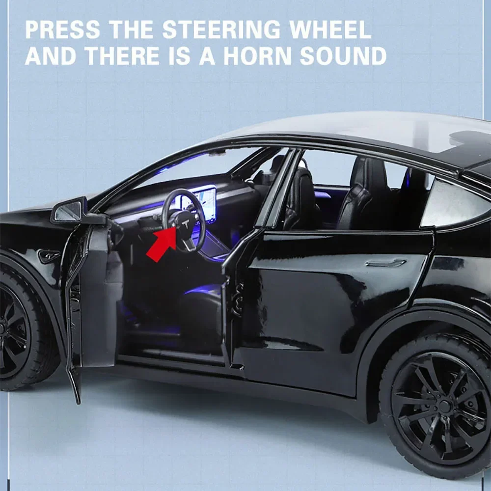 Metal Cars Toys Scale 1/24 Y Diecast Alloy Car For Boys Children Kids Toy Vehicles Sound And Light Pull Back