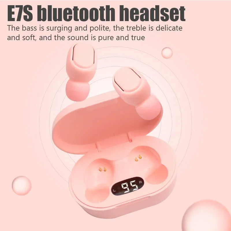 E7S TWS Bluetooth Earphones Wireless Headphones LED Battery Display Headset Mini Sport Earbuds for IPhone Xiaomi Lenovo Earphone