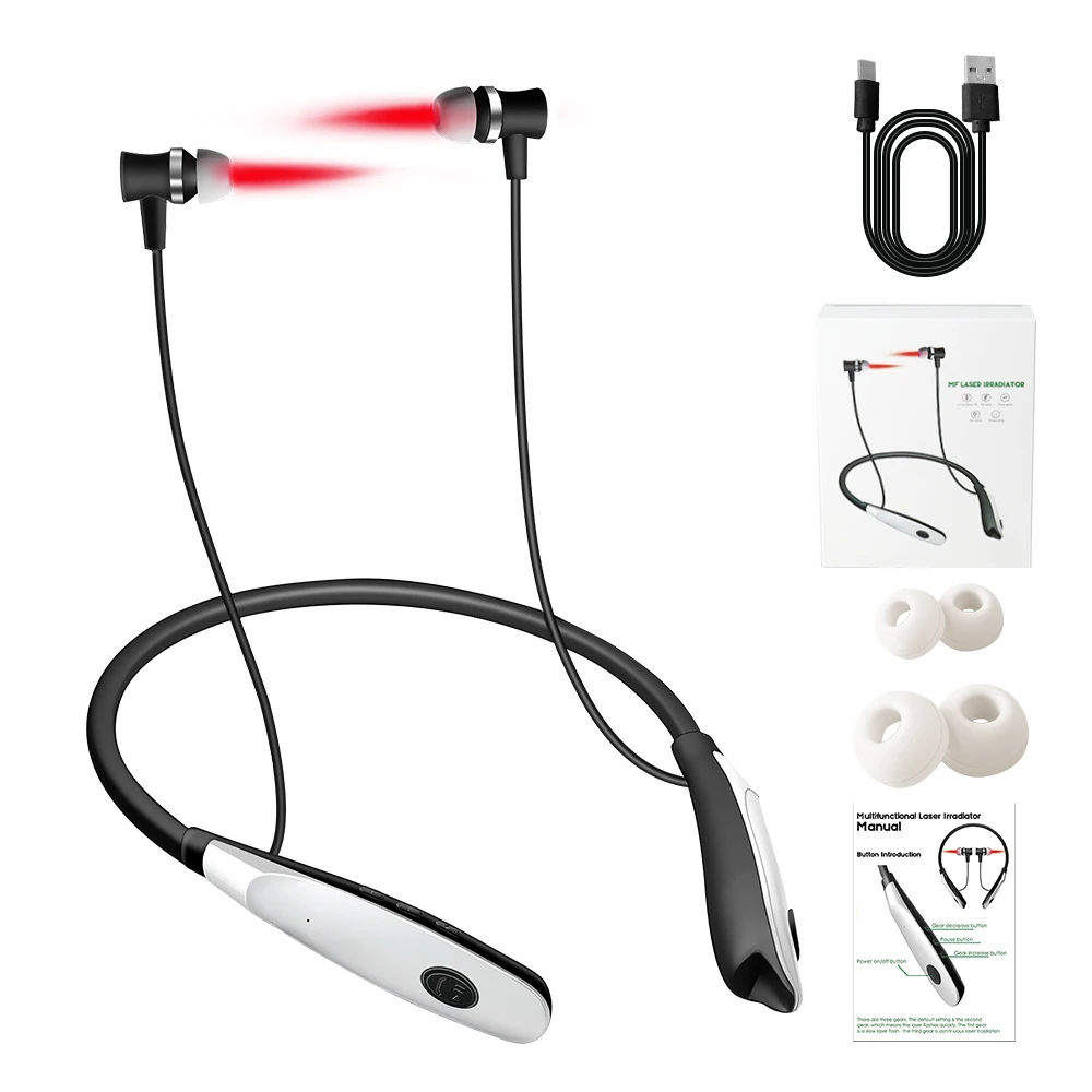 Tinnitus Ear Laser Therapy 650nm Rhinitis Sinusitis Neck-hanging Laser Otitis Media Deafness Treatment Ear Laser Irradiation