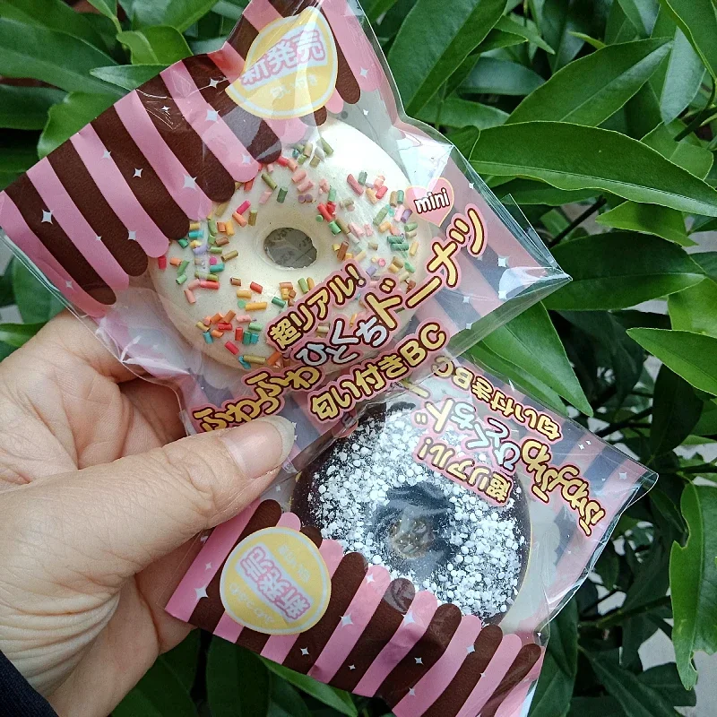 

Original Genuine Fidgety Toys Figure Cute Kawaii Squeeze Soft Stress Relief Colorful Doughnut Food Keychain Creative Gift