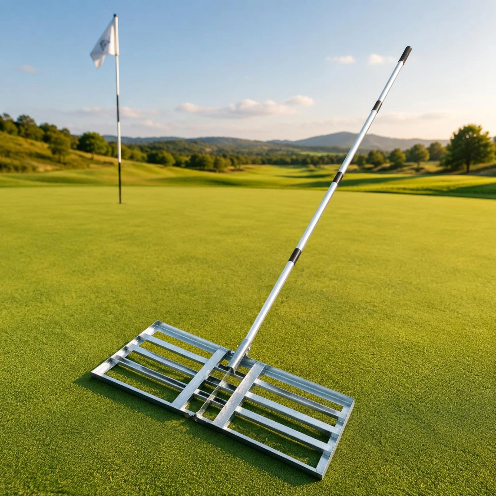 Lawn Leveling Rake Easy to Level Soil Leveling Rake Grass Leveler Adjustable Handle Folding Lawn Leveler Stainless Steel