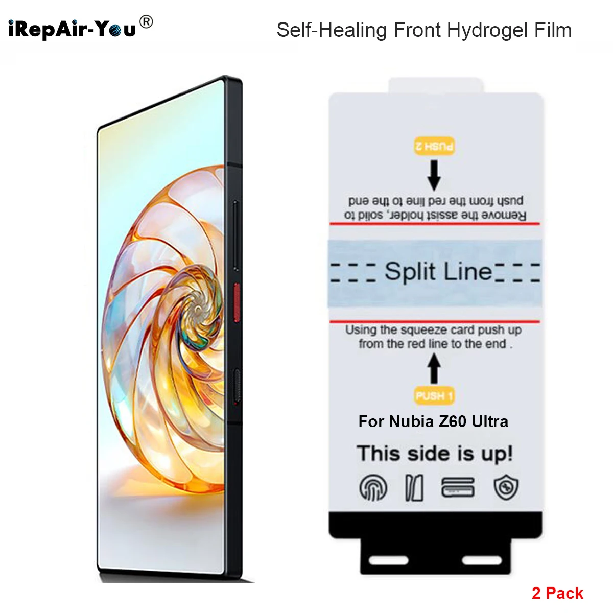 2Pcs Full Cover Self-Healing Front Hydrogel Film For Nubia Z60 Ultra Z60s Pro Z70 Ultra Screen Protector Case Friendly+Fix Tools