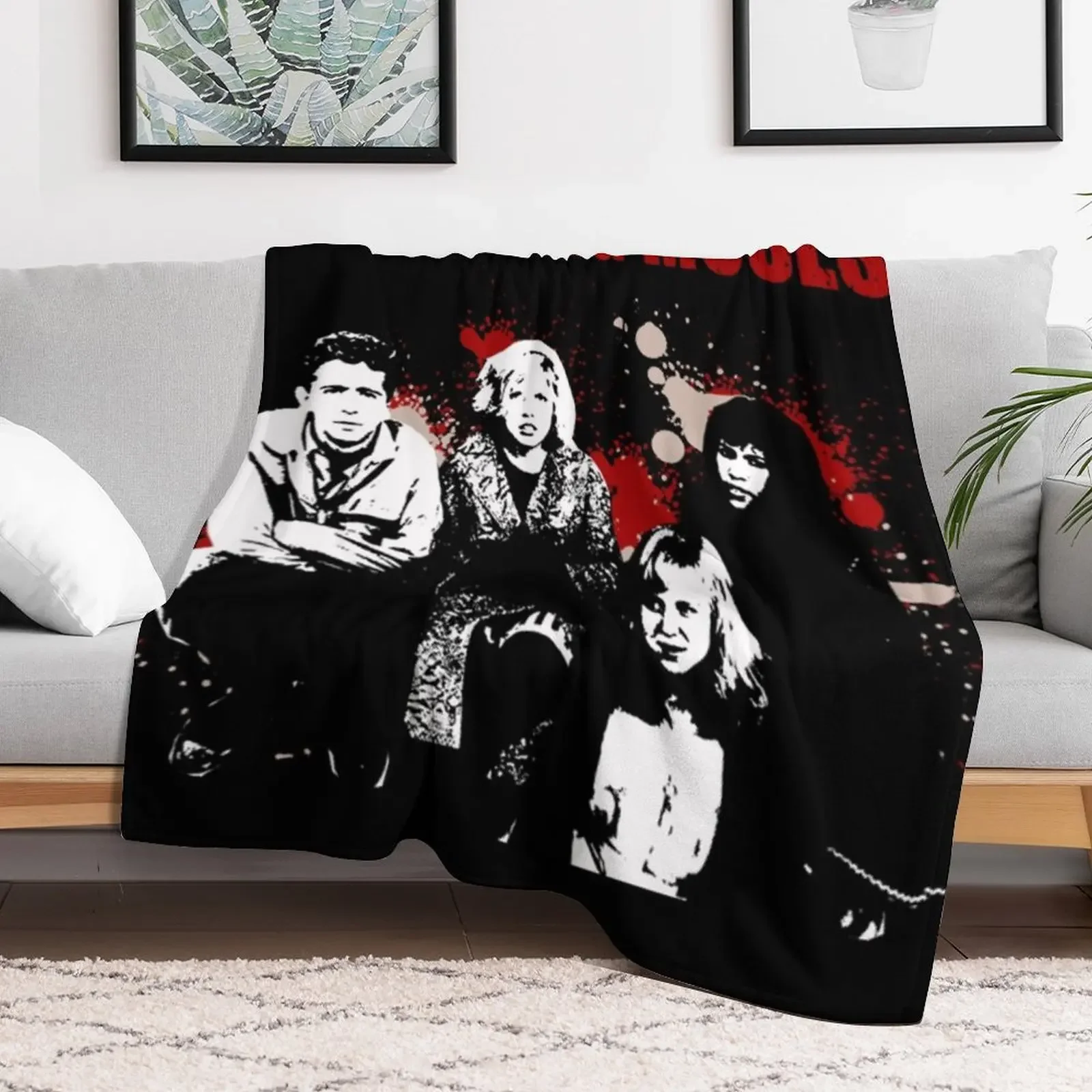 Throwing Muses-stencil shirt Throw Blanket Decorative Sofa Soft Beds Fashion Sofas Blankets