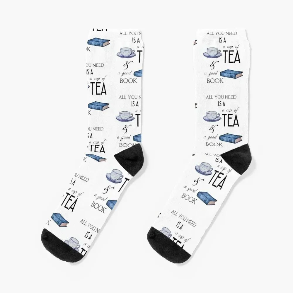 

Books and Tea for Cozy Reading Socks Children's hip hop Men's Women Socks Men's