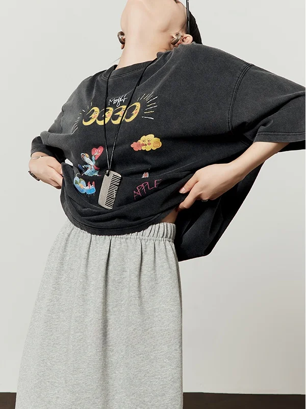 

Новый летний повседневный комплект из двух предметов: свободная футболка с принтом и шорты для женщин – удобный и дышащий