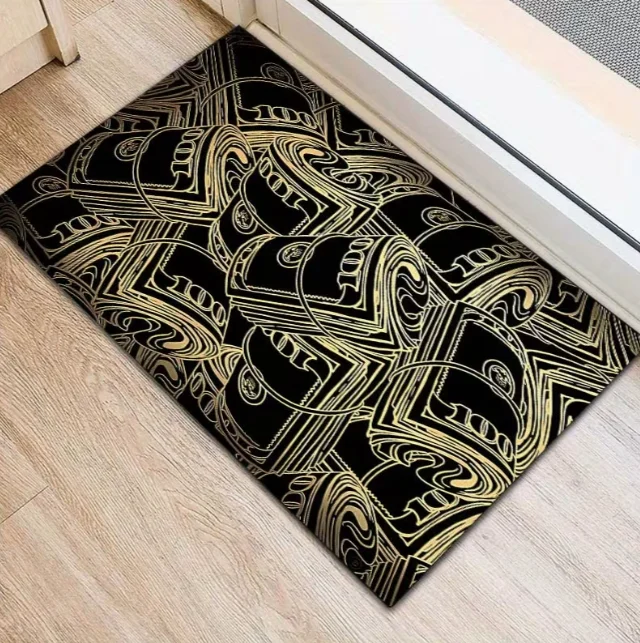Pink Dollar Sign Art Carpet Anti Slip and Absorbent Suitable for Bedroom and Living Room Entrances Bright Pink Design Carpet