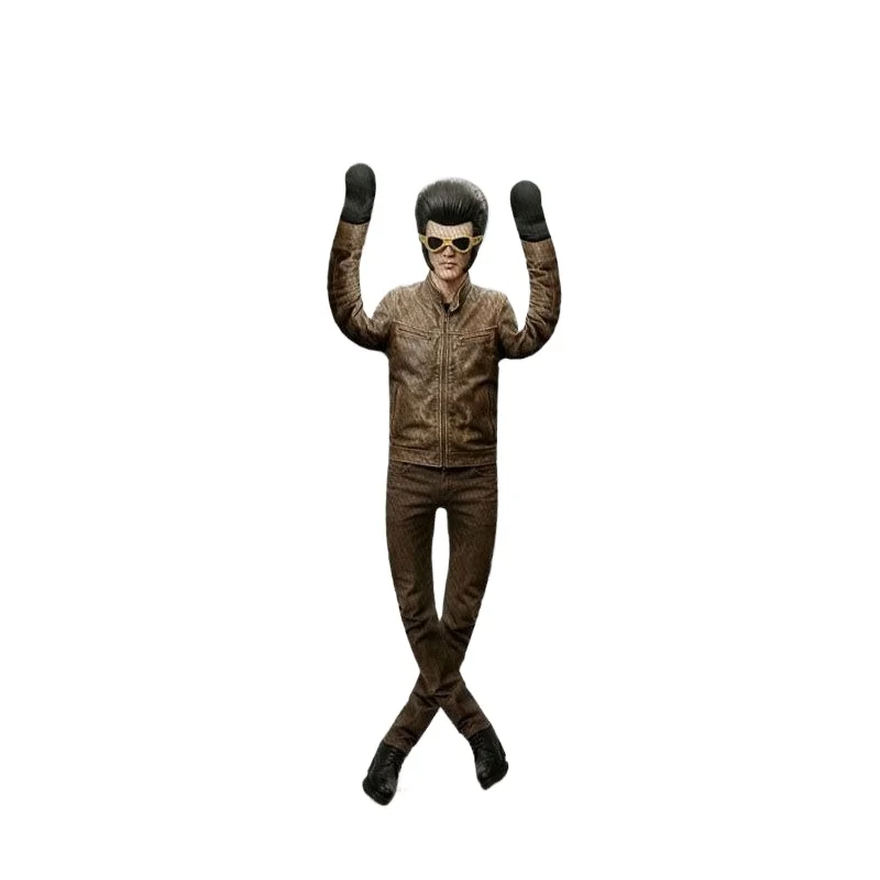 New 28cm Elvis Presley Cat King Abstract Plush Doll with Built in Wire Frame Poseable Stuffed Mouse Toy Holiday Gift